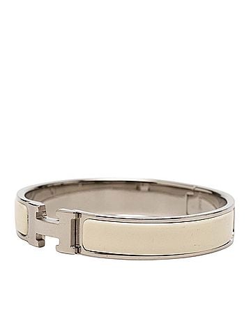 Hermès Hermes Click H PM Bracelet, Silver, Ivory, Metal Enamel, Women's HERMES (view 2)
