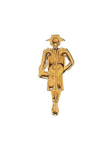 Chanel Chanel Mademoiselle Pin Brooch, Gold Plated, Women's CHANEL (view 2)