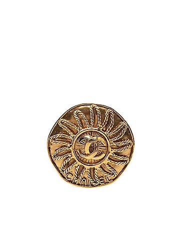 Chanel Chanel Coco Mark Logo Sun Vintage Brooch Gold Plated Women's CHANEL (view 1)