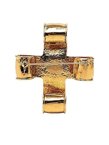 Chanel Chanel Coco Mark Vintage Cross Brooch Gold Plated Women's CHANEL (view 2)