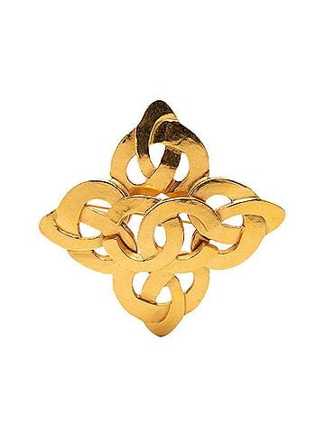 Chanel Chanel Coco Mark Brooch, Gold Plated, Women's CHANEL (view 1)