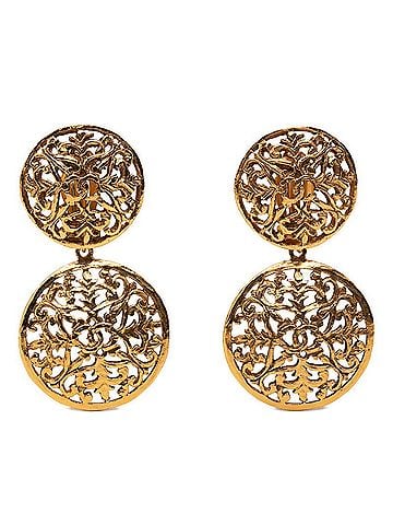 Chanel Chanel Coco Mark Vintage Earrings, Gold Plated, Women's CHANEL (view 1)