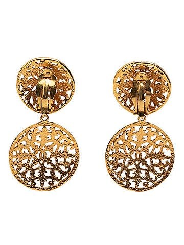 Chanel Chanel Coco Mark Vintage Earrings, Gold Plated, Women's CHANEL (view 2)