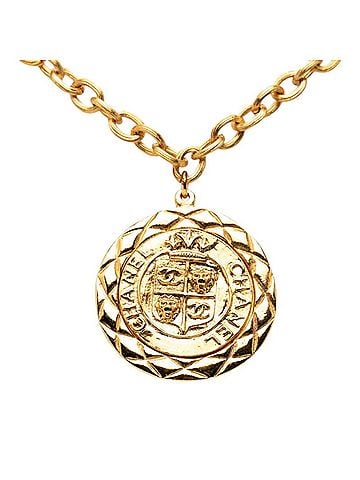Chanel Chanel Coco Mark Lion Crown Necklace Gold Plated Women's CHANEL (view 1)