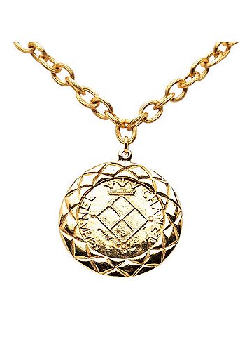 Chanel Chanel Coco Mark Lion Crown Necklace Gold Plated Women's CHANEL (view 2)