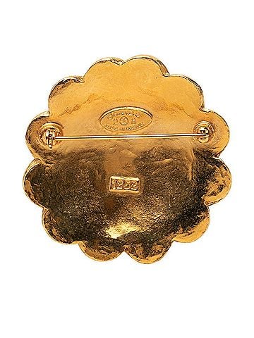 Chanel Chanel Coco Mark Logo Flower Motif Vintage Brooch Gold Plated Women's CHANEL (view 2)