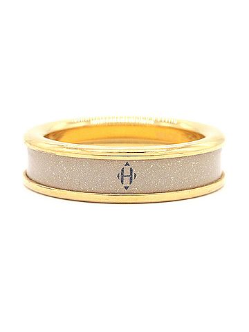 Hermès Hermes Glitter PM Ring H405316 Marron Glacé Doré Metal Enamel H Diamant Beige Women's HERMES (view 1)