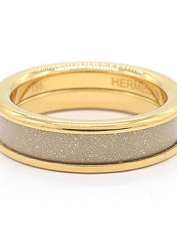 Hermès Hermes Glitter PM Ring H405316 Marron Glacé Doré Metal Enamel H Diamant Beige Women's HERMES (view 2)