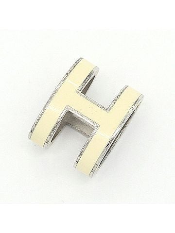 Hermès Hermes Pop H Pendant Top, Ivory, Silver Metal Head, Necklace, Women's HERMES (view 1)