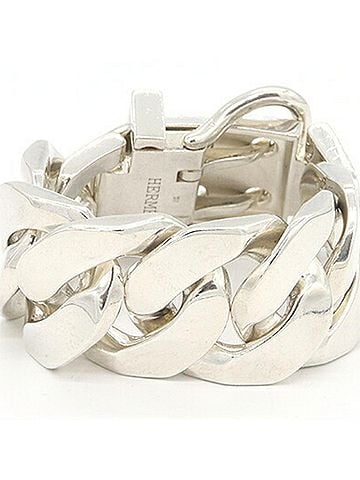 Hermès Hermes Bracelet Boucles Sellier TGM SV Sterling Silver 925 Bangle Old Women's Men's HERMES (view 2)