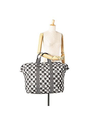 Chanel Printed Canvas Gingham Weekender Tote (view 2)