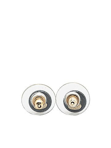 Chanel Resin CC Button Push Back Earrings (view 2)