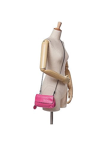 Bottega Veneta Small Calfskin Intrecciomirage Embossed Butterfly Chain Crossbody (view 2)