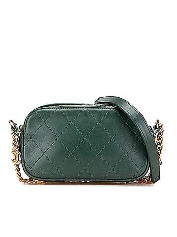 Chanel Stitched Calfskin and Grosgrain Button Up Double Zip Camera Bag (view 1)