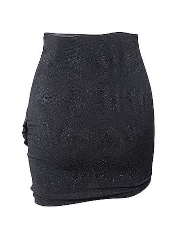 IRO Iro Zilka Metallic Stretch-Knit Mini Skirt in Black Nylon (view 2)