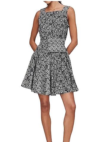 Banana Republic Cotton Poplin Printed Dress Casual Dress (view 1)