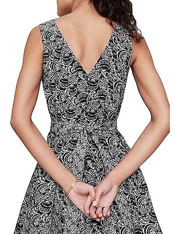 Banana Republic Cotton Poplin Printed Dress Casual Dress (view 2)