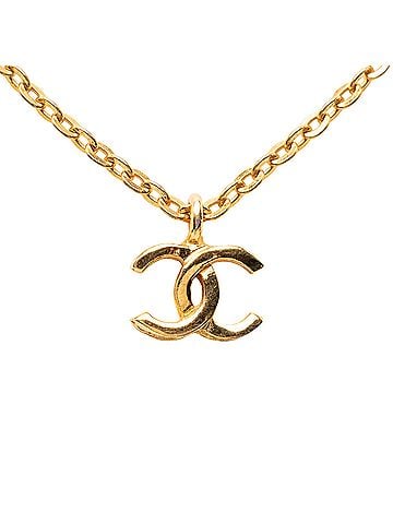 Chanel Gold Plated CC Pendant Necklace (view 2)