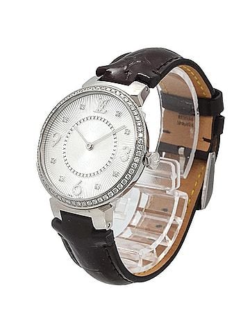 Louis Vuitton Louis Vuitton Tambour Diamond Bezel Q13ML Women's Watch 8P Silver Quartz (view 2)