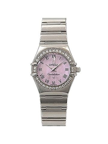 Omega Omega Constellation 1476 83 Diamond Bezel Ladies' Watch Pink Shell Quartz (view 1)