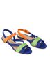 Loeffler Randall 100% Suede Blue Orange Green Sandals Size 8 1/2 - photo 1
