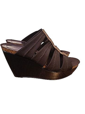 Donald J Pliner Donald J. Milner Patent Elastic Strap Wedge Wedges (view 1)