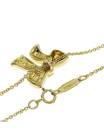 Tiffany & Co. Tiffany & Co. Ribbon 1P Diamond Necklace, 18K Yellow Gold, Women's. (view 2)