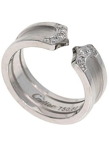 Cartier Cartier C2 Ring #50, 18K White Gold, Women's Ring, CARTIER (view 1)