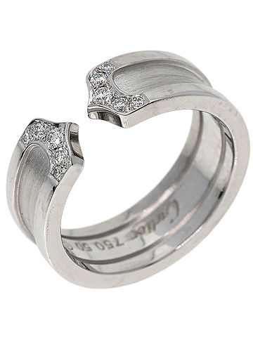 Cartier Cartier C2 Ring #50, 18K White Gold, Women's Ring, CARTIER (view 2)
