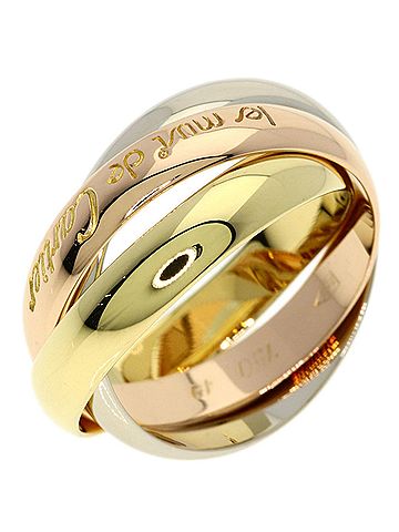 Cartier Cartier 3-color #49 ring in 18K yellow gold/18K rose white gold for women. (view 2)