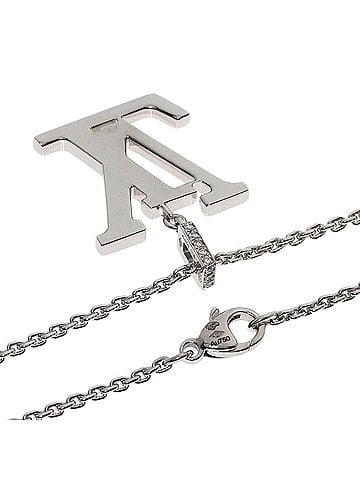 Louis Vuitton Louis Vuitton Pendant GM Diamond Necklace, 18K White Gold, Women's. (view 2)