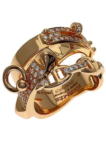Hermès Hermes Alsimi GM Diamond Ring #49, 18K Pink Gold, Women's (view 2)