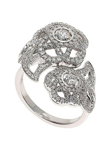 Chanel Chanel Camellia Diamond Ring #53, 18K White Gold, Women's. (view 1)