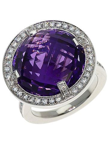 Chaumet Chaumet Attrape-Moi Amethyst Diamond Ring #48 18K White Gold Women's (view 2)