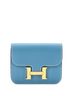 Hermès 100% Leather Blue Constance Slim Wallet Evercolor One size - photo 1