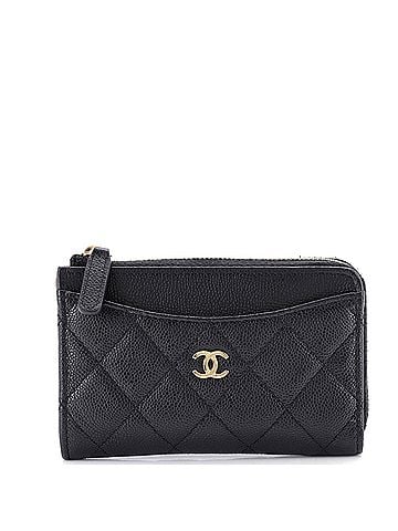 Chanel Zip Around Card Holder Quilted Caviar (view 1)