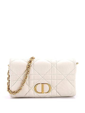 Christian Dior Caro Flap Pouch with Chain Macrocannage Quilt Calfskin Mini (view 1)