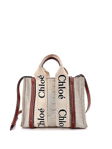 Chloé Woody Convertible Tote Canvas with Leather Small (view 1)