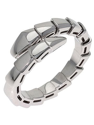 Bvlgari BVLGARI Serpenti Viper Ring, Size M, 18K White Gold, Women's. (view 2)