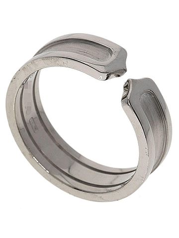 Cartier Cartier C2 Ring #60, 18K White Gold, Women's Ring, CARTIER (view 1)