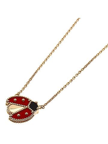 Van Cleef & Arpels Van Cleef & Arpels Lucky Spring Open Wing Ladybug Necklace, 18K Pink Gold, Women's. (view 1)