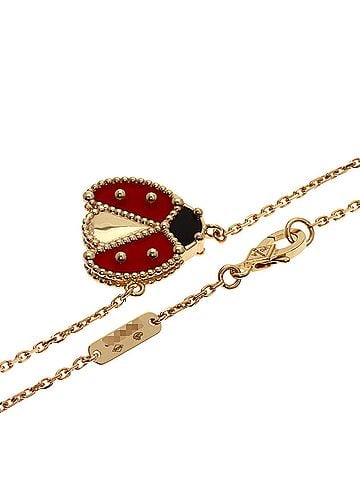 Van Cleef & Arpels Van Cleef & Arpels Lucky Spring Open Wing Ladybug Necklace, 18K Pink Gold, Women's. (view 2)