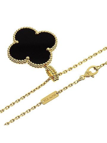 Van Cleef & Arpels Van Cleef & Arpels Magic Alhambra Onyx Necklace, 18K Yellow Gold, Women's (view 2)