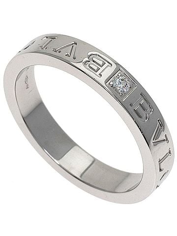 Bvlgari BVLGARI Essential Band 1P Diamond Ring - 18K White Gold Women's (view 1)
