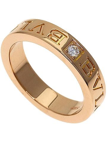 Bvlgari Bulgari Essential Band 1P Diamond Ring - 18K Pink Gold Women's BVLGARI (view 1)