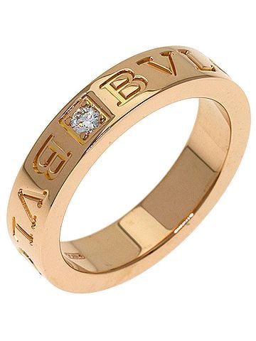 Bvlgari Bulgari Essential Band 1P Diamond Ring - 18K Pink Gold Women's BVLGARI (view 2)
