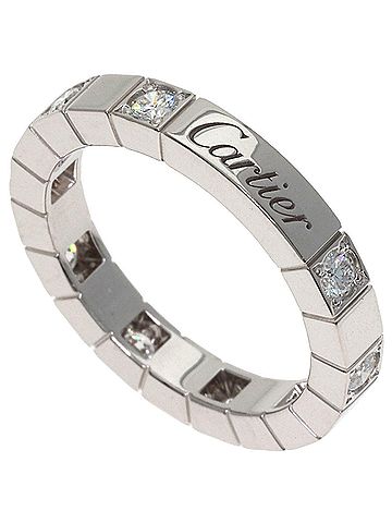 Cartier Cartier Lanieres Half Diamond Ring #49, 18K White Gold, Women's. (view 1)