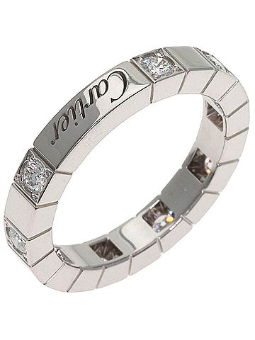 Cartier Cartier Lanieres Half Diamond Ring #49, 18K White Gold, Women's. (view 2)