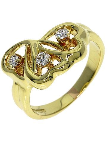 Tiffany & Co. Tiffany & Co. Triple Heart 3-Diamond Ring, 18K Yellow Gold, Women's. (view 2)