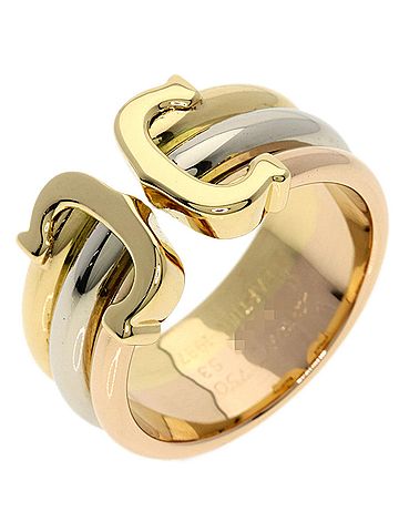 Cartier Cartier 2C Ring LM #53 - 18K Yellow Gold/18K Pink White Gold Women's CARTIER (view 2)